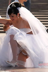 Sexy wedding upskirt white